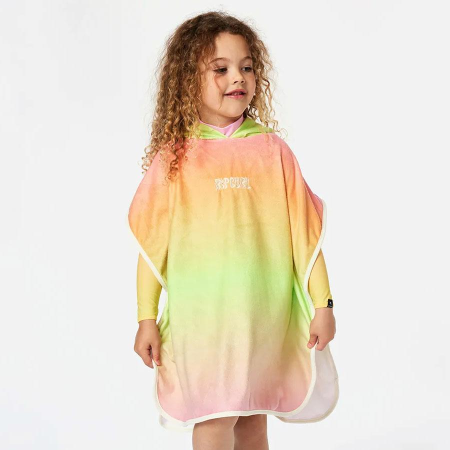 MIXED HOODED TOWEL-GIRL BRIGHT ORANGE