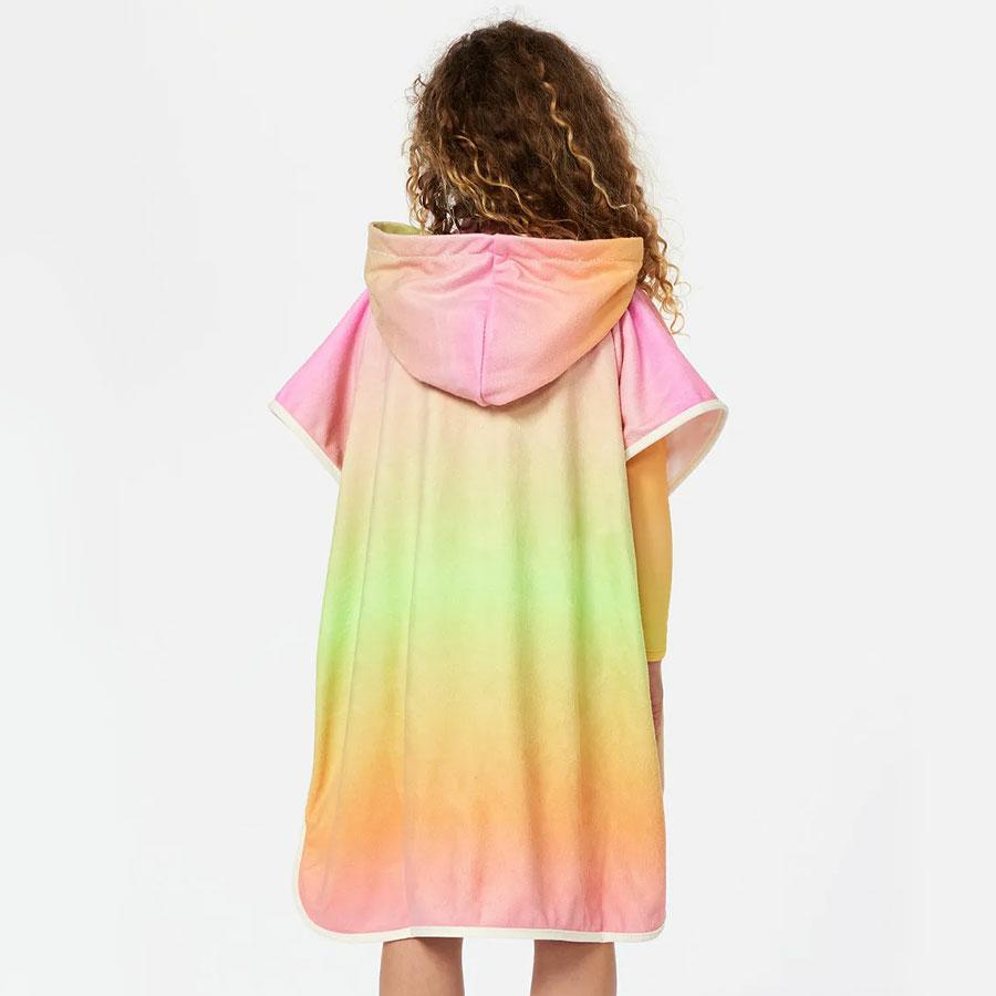 MIXED HOODED TOWEL-GIRL BRIGHT ORANGE