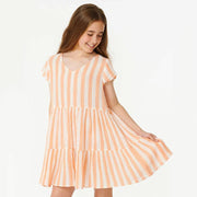 PREMIUM SURF STRIPE DRESS PEACH
