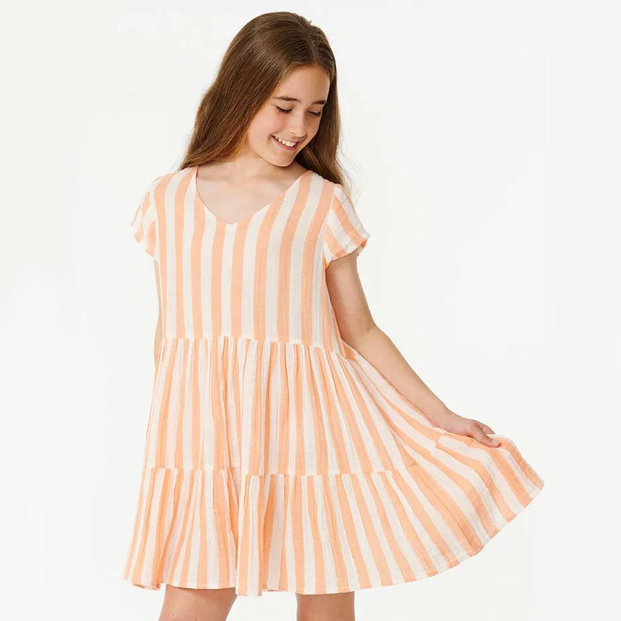 PREMIUM SURF STRIPE DRESS PEACH