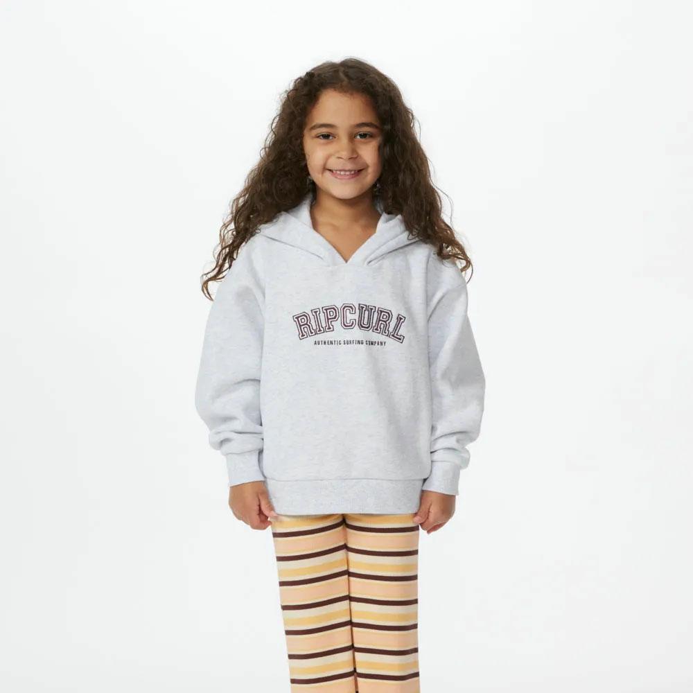 VARSITY HOODIE -GIRL GREY MARLE/PLUM