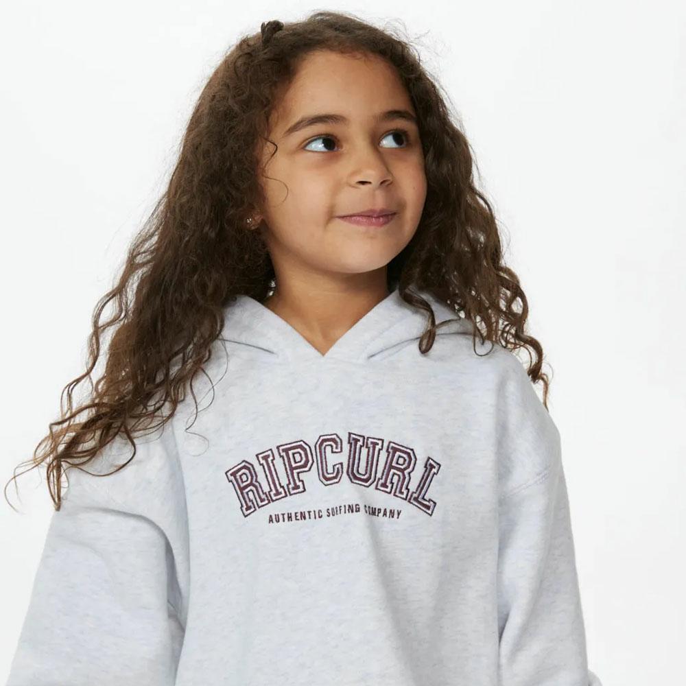 VARSITY HOODIE -GIRL GREY MARLE/PLUM