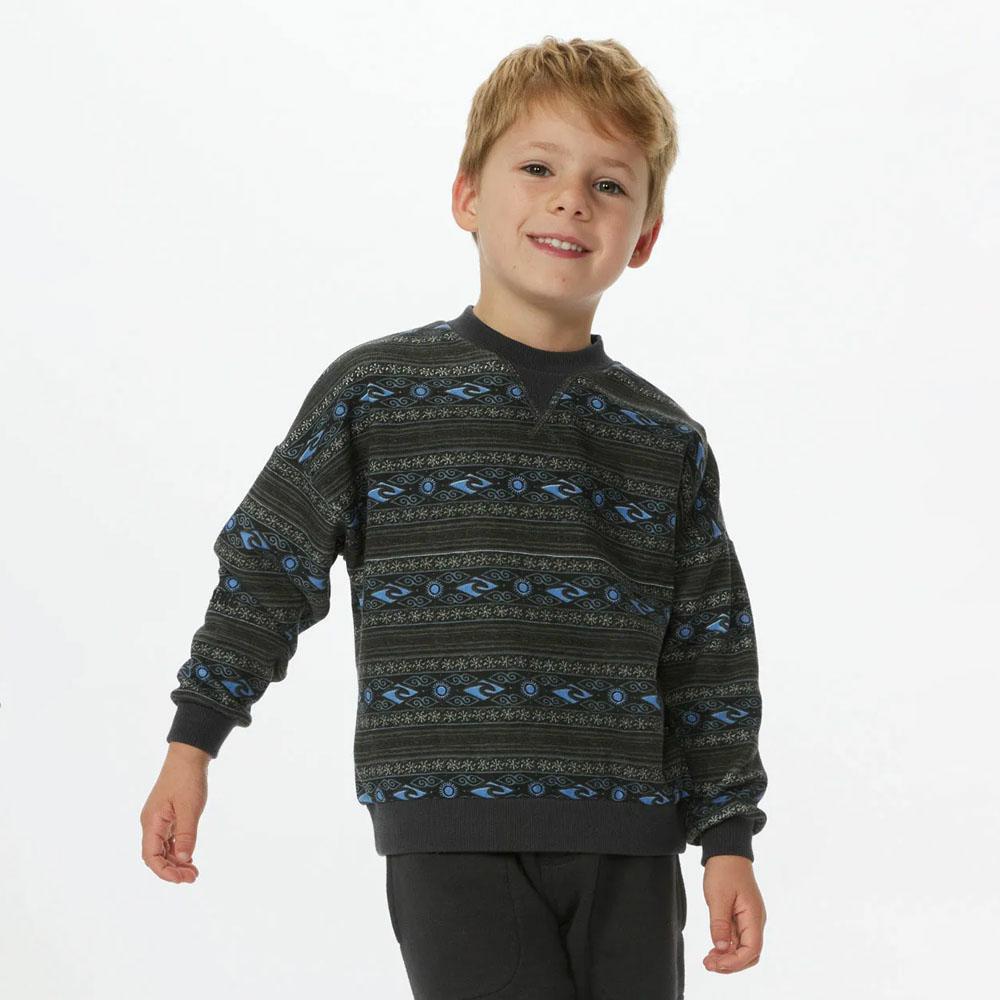 MYSTIC WAVES CREW - BOYS WASHED BLACK