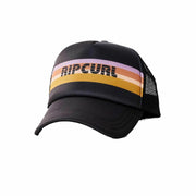 SWELL STRIPE TRUCKER HAT WASHED BLACK