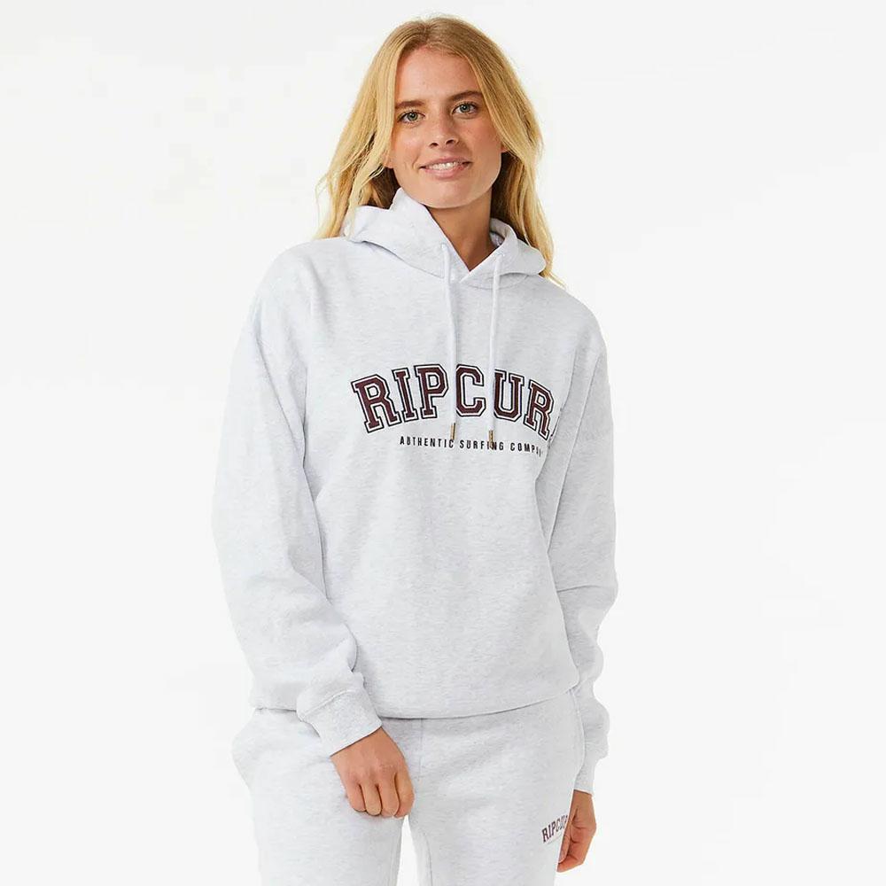 VARSITY HOODIE GREY MARLE/PLUM