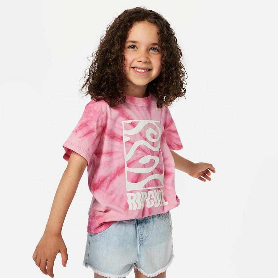 SUNKISSED TIE DYE TEE-GIR HOT PINK