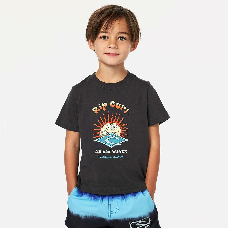 SUN SHAKA TEE - BOY WASHED BLACK
