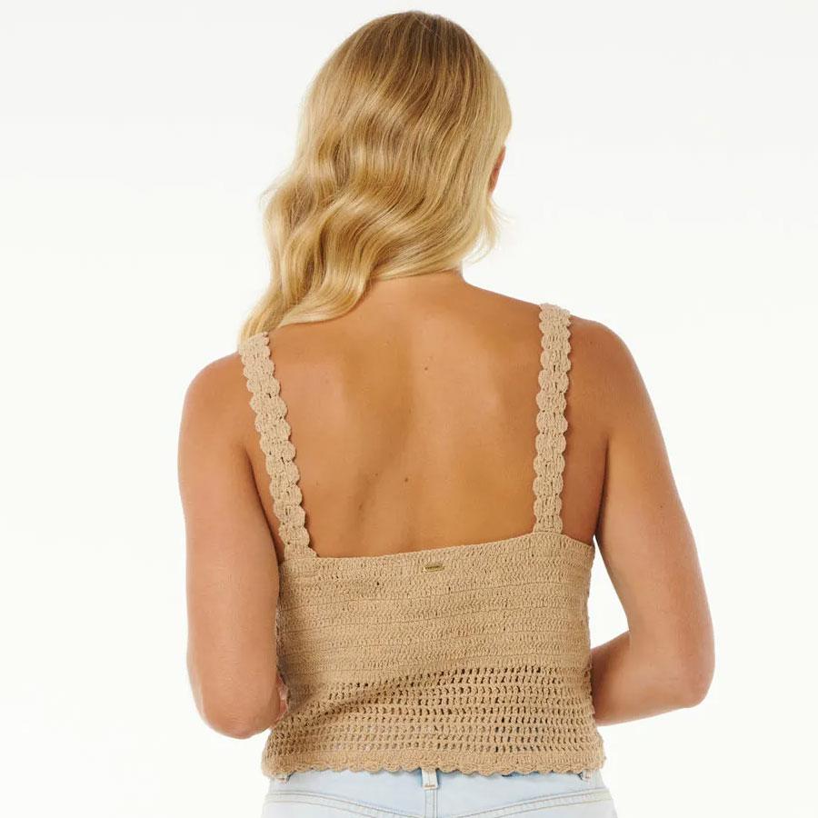 SOLEIL CROCHET TOP TAUPE