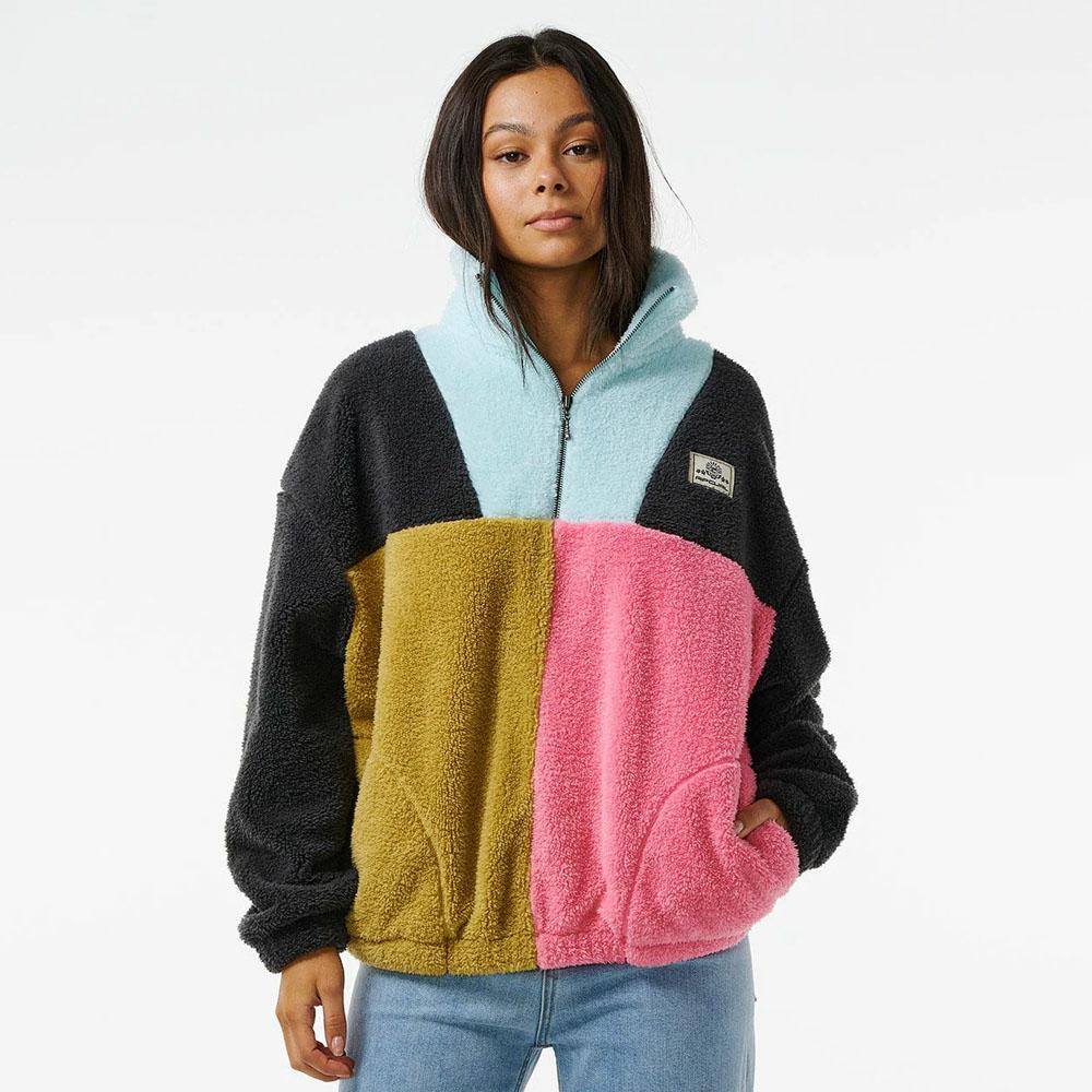 BLOCK PARTY POLAR FLEECE WASHED BLACK