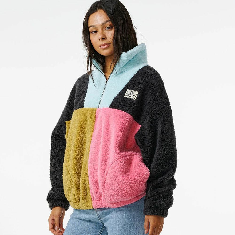 BLOCK PARTY POLAR FLEECE WASHED BLACK