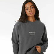 SURF STAPLE RELAXED CREW CHARCOAL GREY