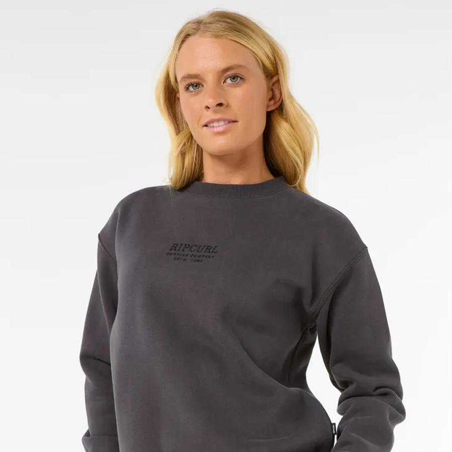 SURF STAPLE RELAXED CREW WASHED BLACK