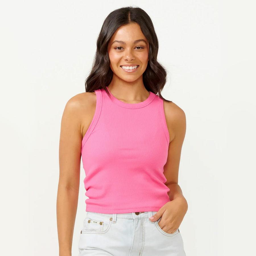 CLASSIC RIBBED TANK HOT PINK