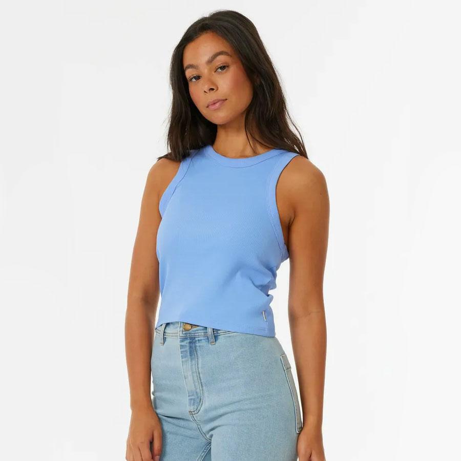 CLASSIC RIBBED TANK MID BLUE