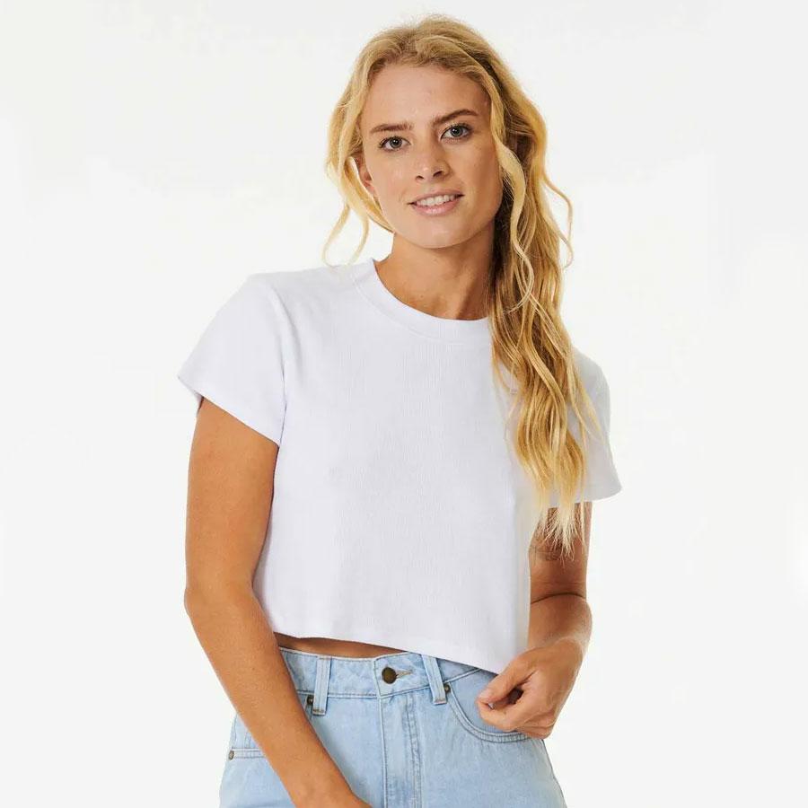 CLASSIC RIBBED TEE OPTICAL WHITE