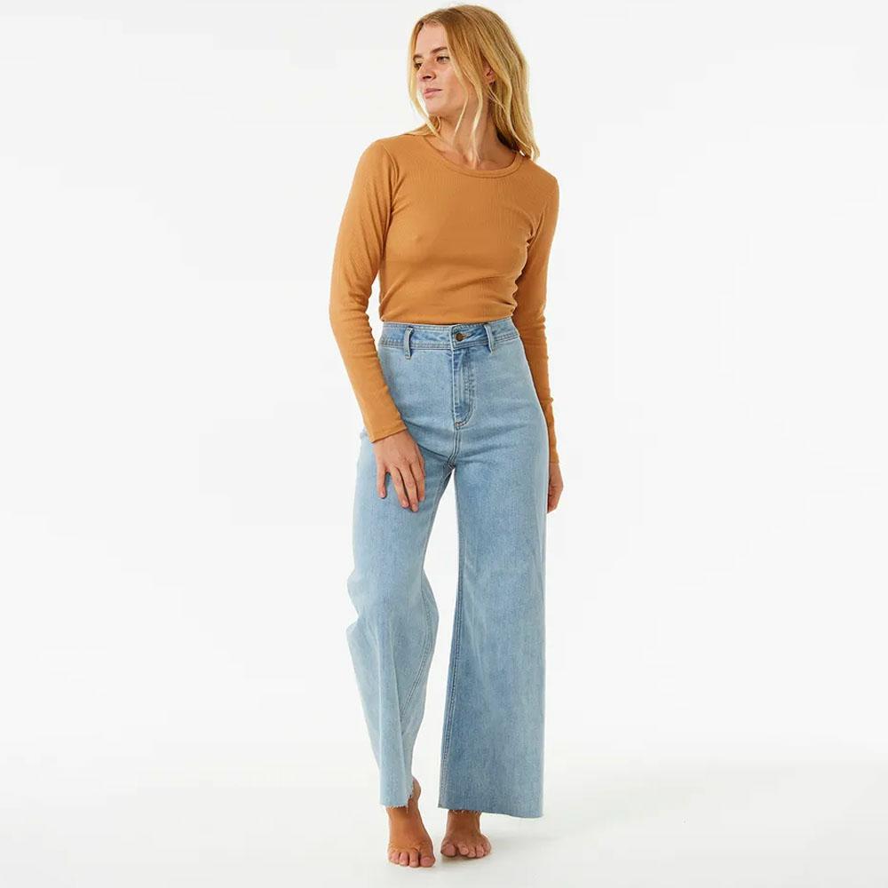 CLASSIC RIBBED L/S TEE LIGHT BROWN