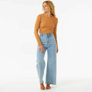 CLASSIC RIBBED L/S TEE LIGHT BROWN