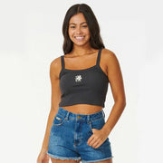 FLOURISH RIBBED TANK WASHED BLACK