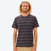 PLAIN STRIPE TEE WASHED BLACK