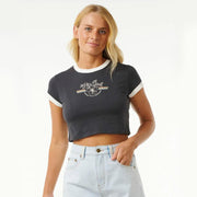 ARCHIVE RINGER BABY TEE WASHED BLACK
