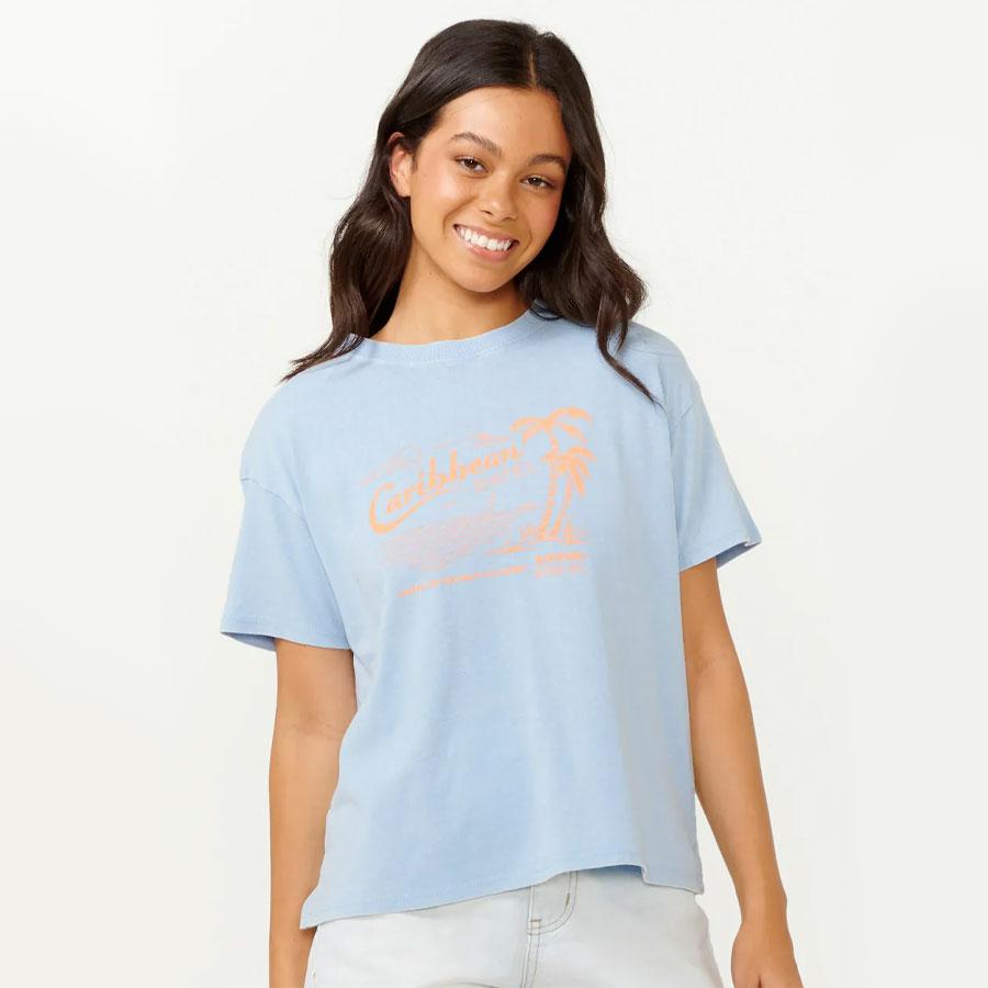 CARIBBEAN RELAXED TEE MID BLUE