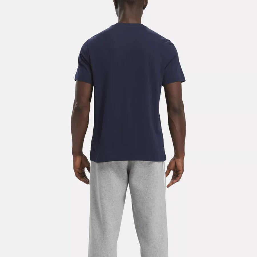 REEBOK ID STACKED LOGO T- VECTOR NAVY