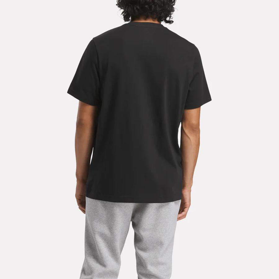 REEBOK ID STACKED LOGO T- BLACK/WHITE/VECTOR R