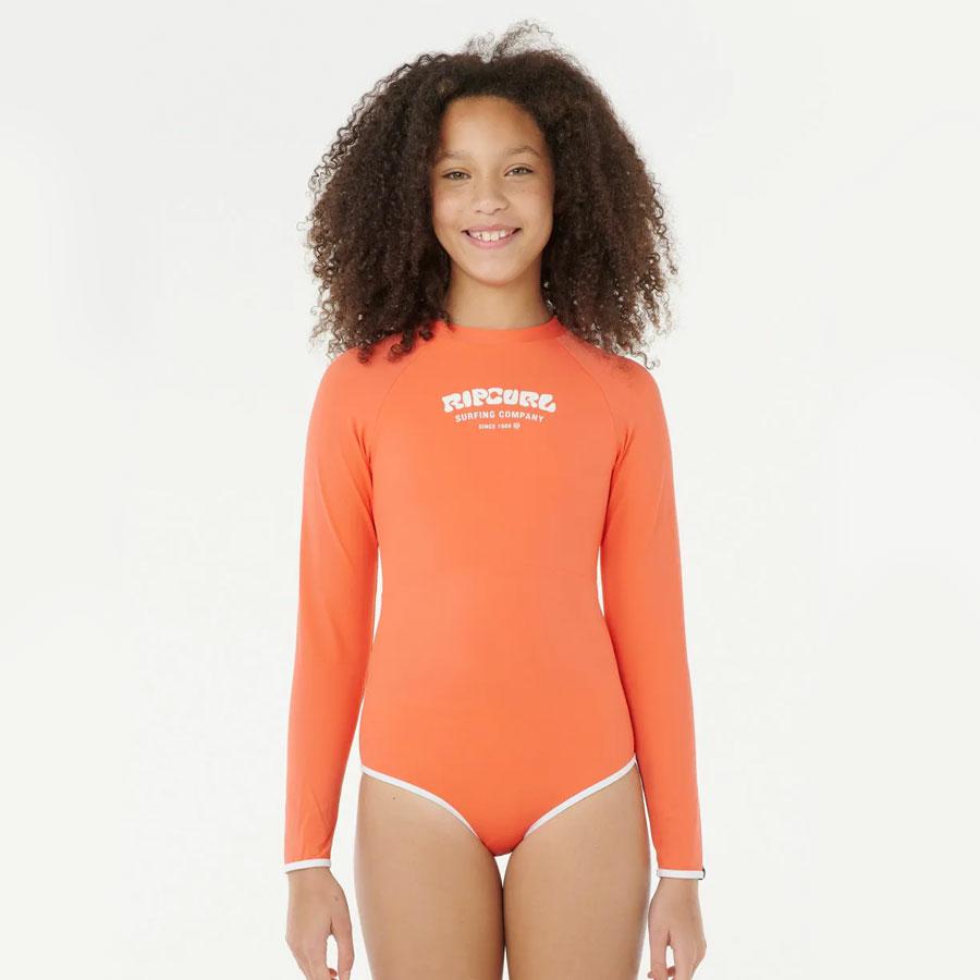 SURF PUFF LS SURFSUIT -GI HOT CORAL