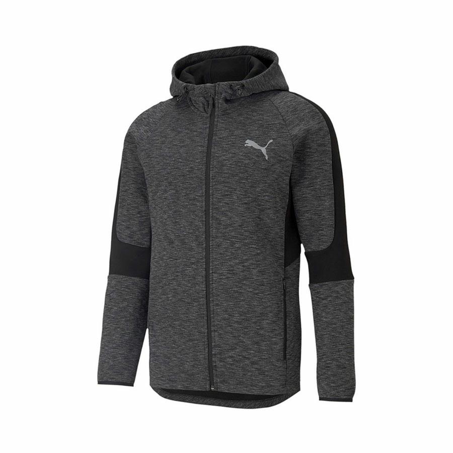 EVOSTRIPE CORE FZ HOODIE DARK GRAY HEATHER