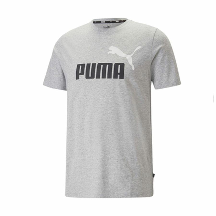 ESS+ 2 COL LOGO TEE LIGHT GRAY HEATHER