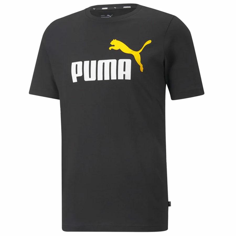 ESS+ 2 COL LOGO TEE PUMA BLACK-TANGERINE