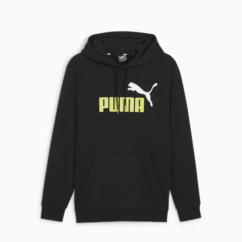 ESS+ 2 COL BIG LOGO HOODI PUMA BLACK-LIME SHEE