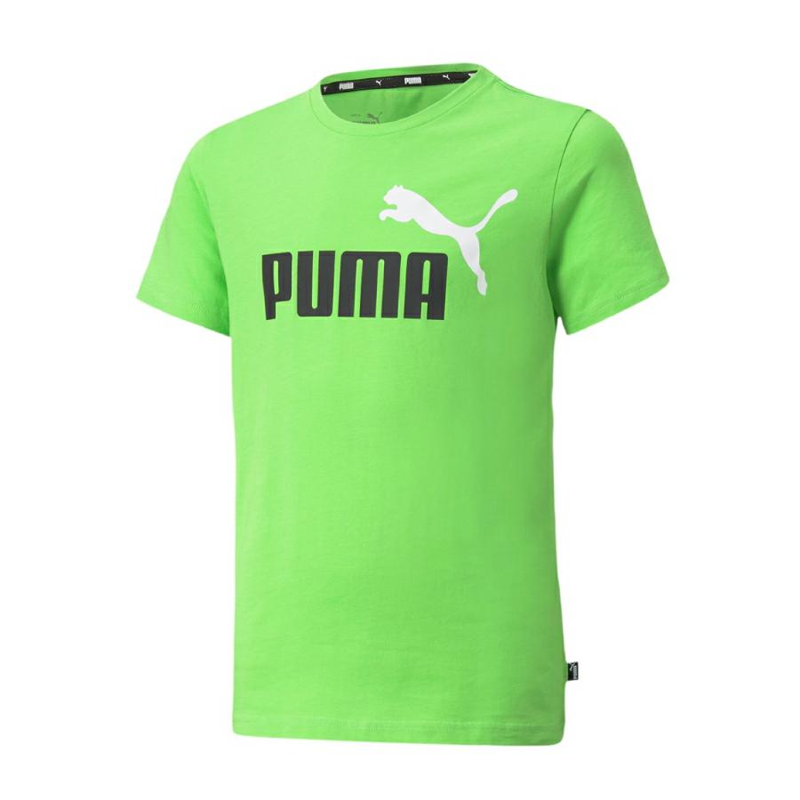BOYS ESS+ 2 COL LOGO TEE GREEN FLASH