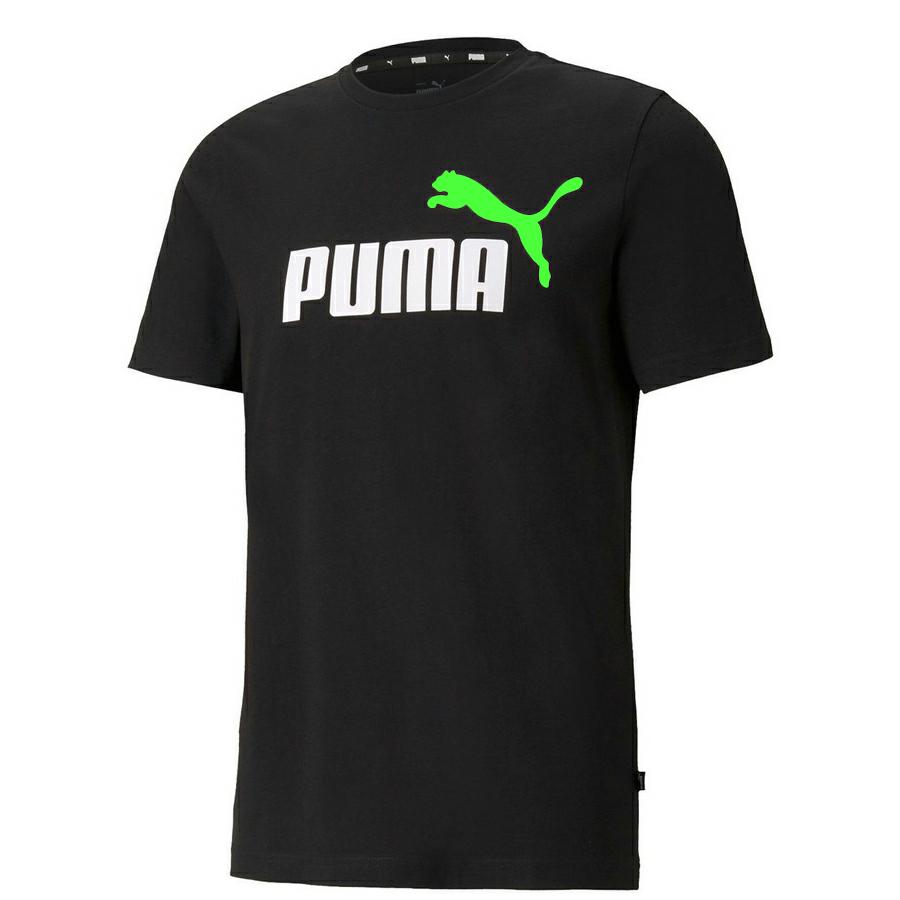 BOYS ESS+ 2 COL LOGO TEE PUMA BLACK-GREEN FLA