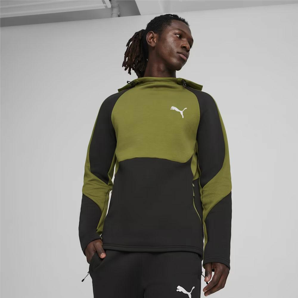 EVOSTRIPE HOODIE DK OLIVE GREEN