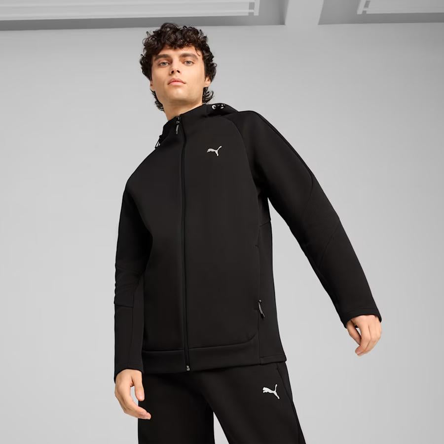 EVOSTRIPE FULL-ZIP HOODIE PUMA BLACK