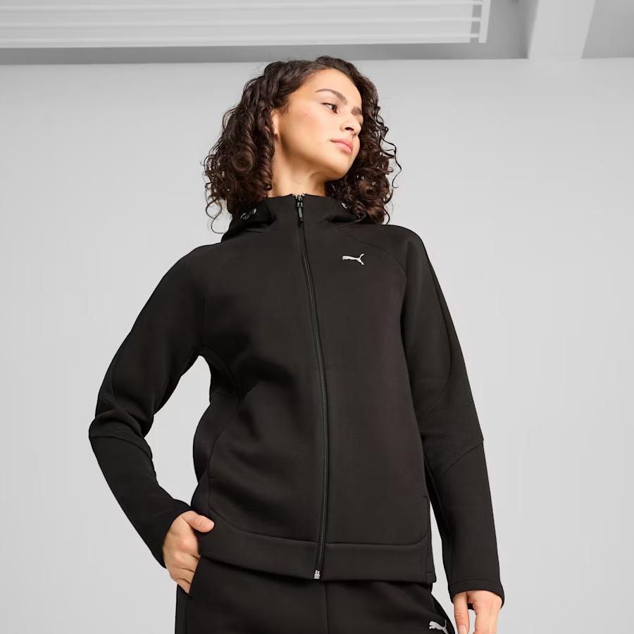 EVOSTRIPE FULL-ZIP HOODIE PUMA BLACK