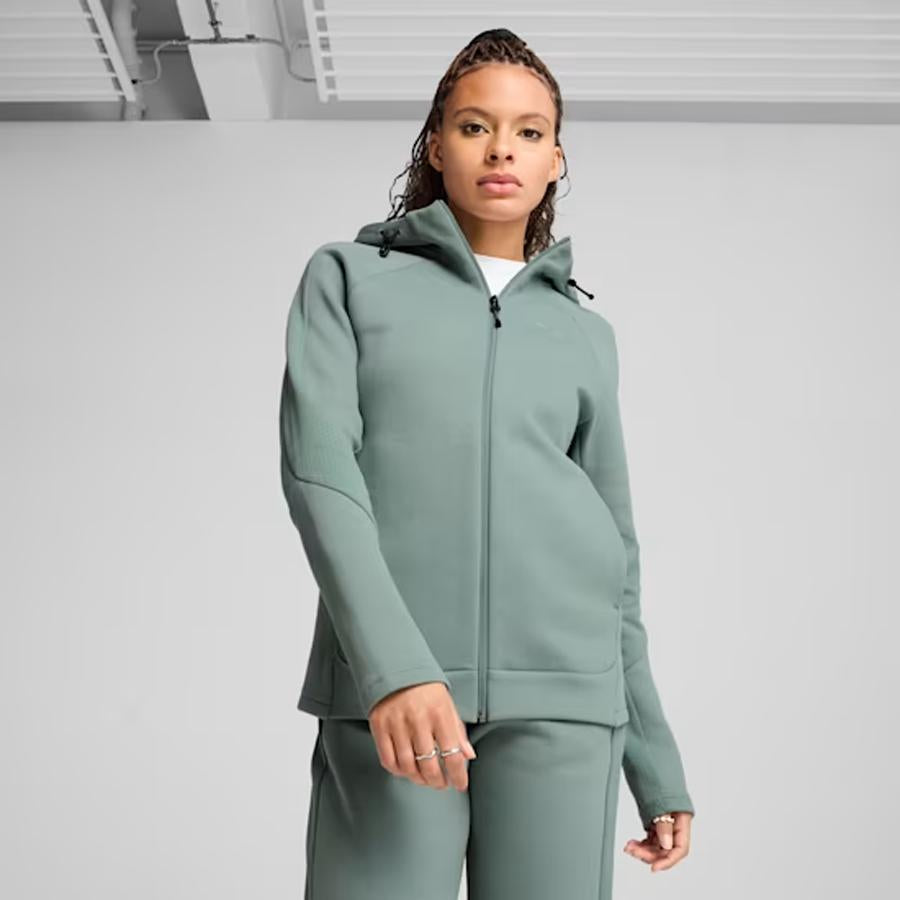 EVOSTRIPE FULL-ZIP HOODIE GREEN MOON