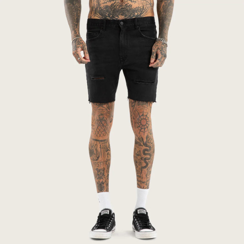 KS2 DENIM SHORT BLACK GREY 2