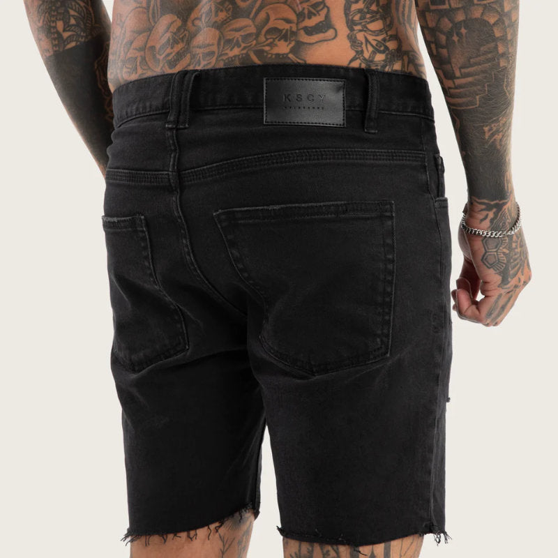 KS2 DENIM SHORT BLACK GREY 2