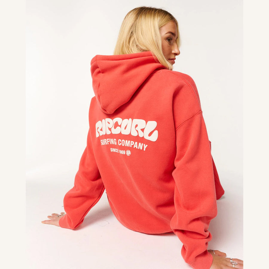 SURF PUFF HERITAGE HOOD DEEP RED