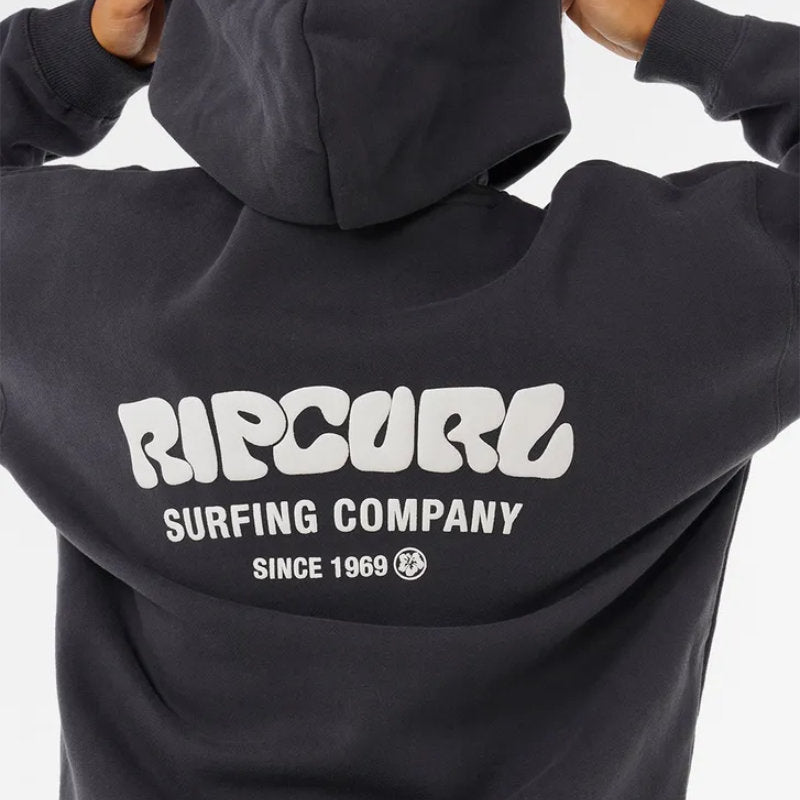 SURF PUFF HERITAGE HOOD WASHED BLACK/CREAM