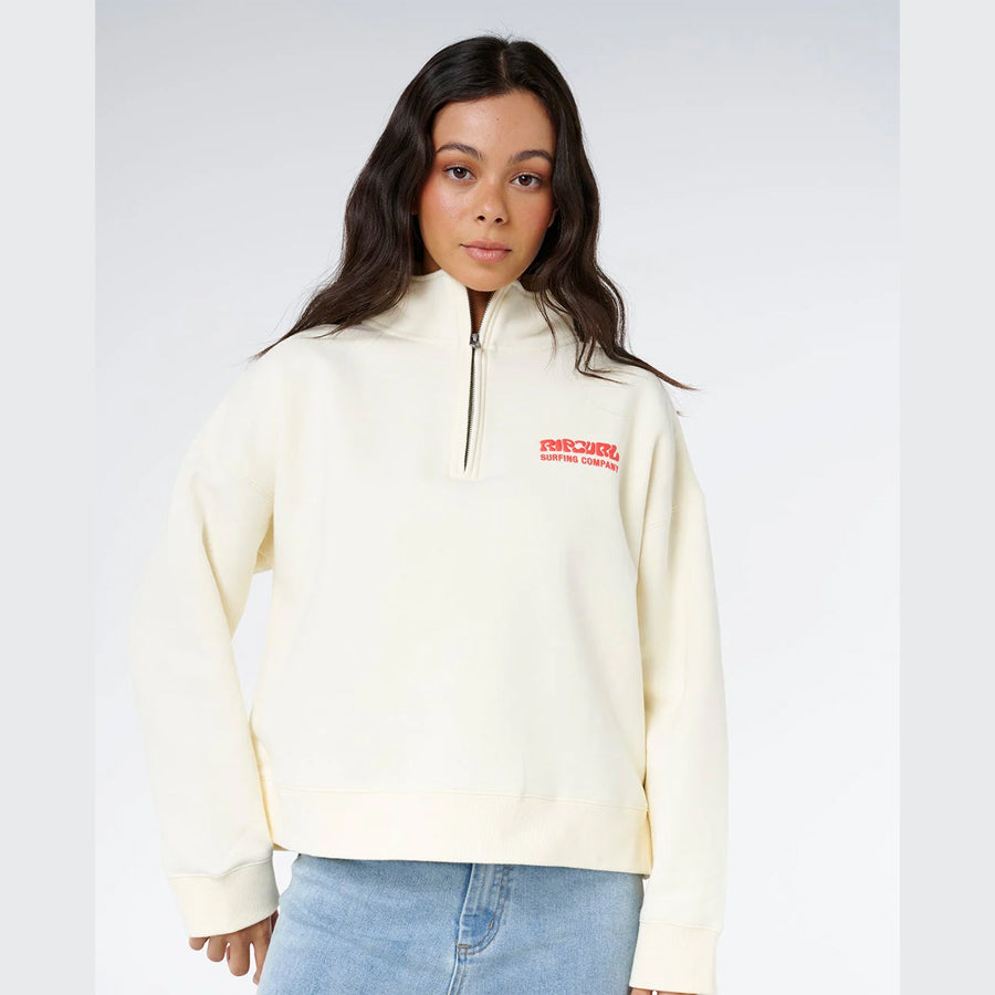 SURF PUFF 1/4 ZIP CAYENNE