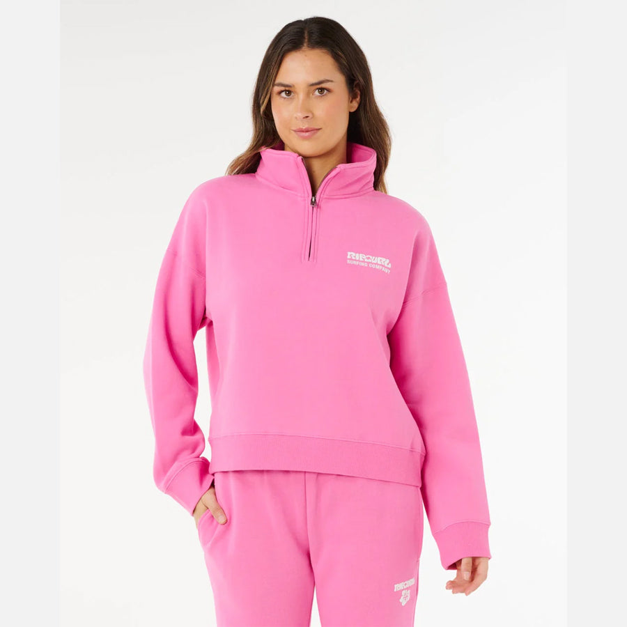 SURF PUFF 1/4 ZIP SUPER PINK