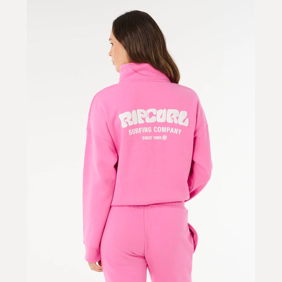 SURF PUFF 1/4 ZIP SUPER PINK