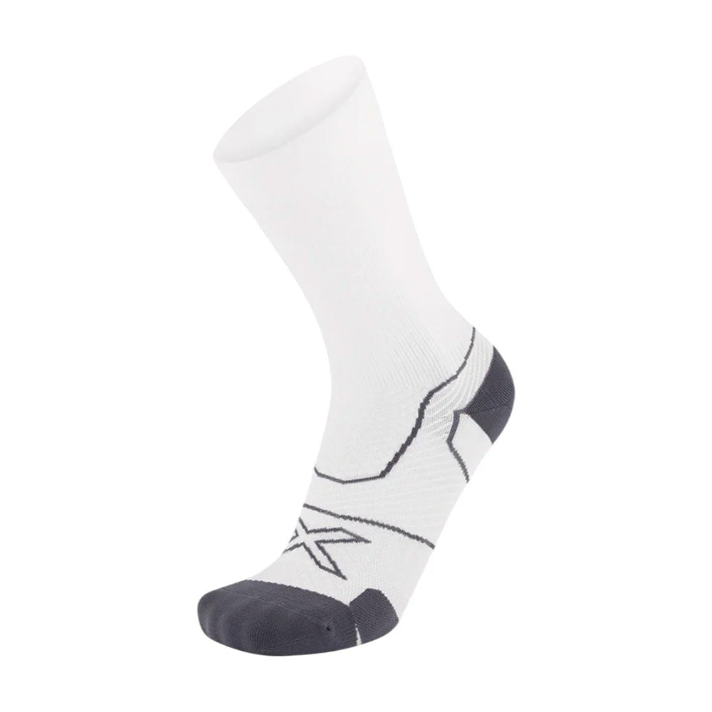 2XU CREW CUSHION SOCKS WHITE/GREY