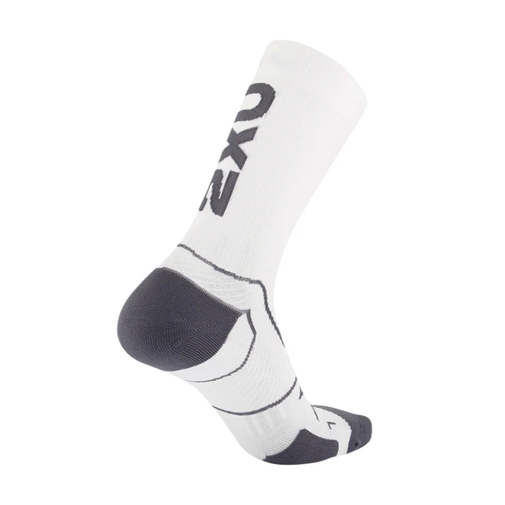 2XU CREW CUSHION SOCKS WHITE/GREY