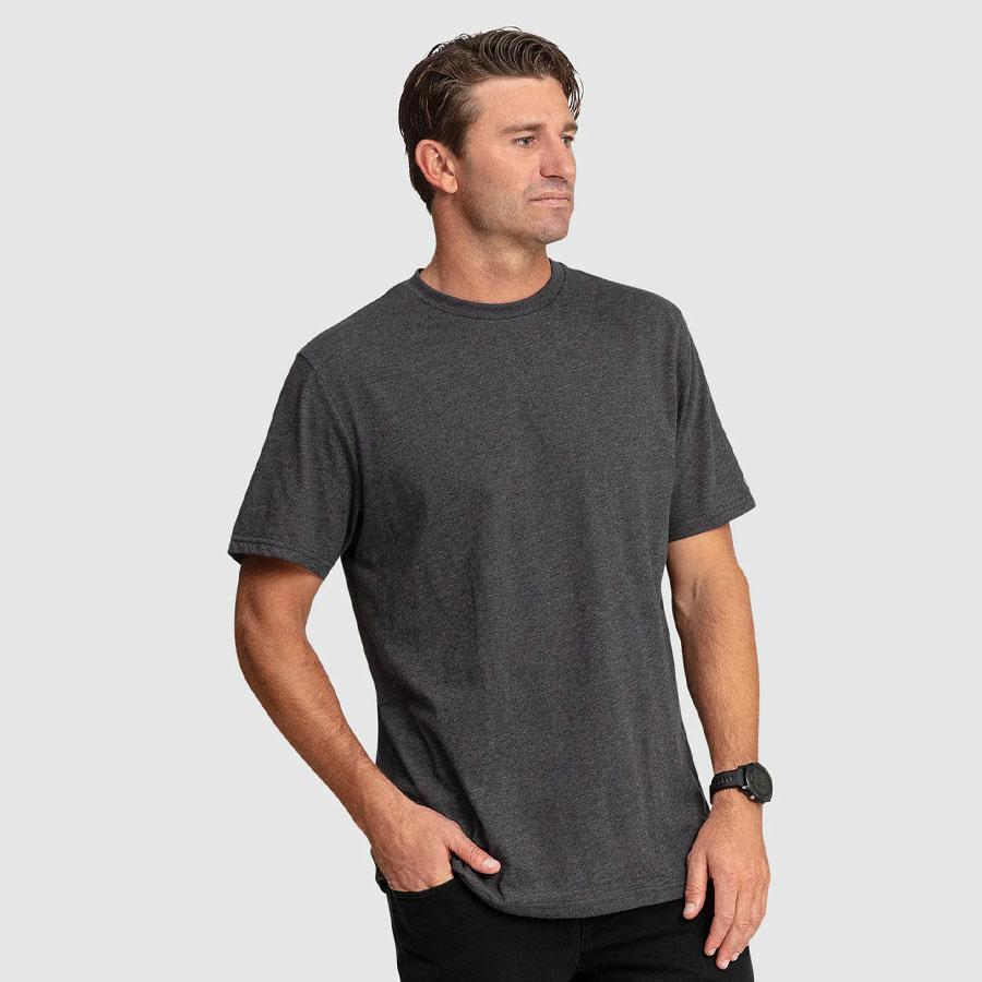 AUS SOLID SS TEE CHARCOAL HEATHER