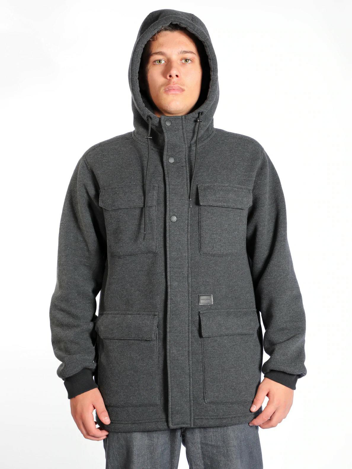 A4 BONDED ZIP HEATHER BLACK