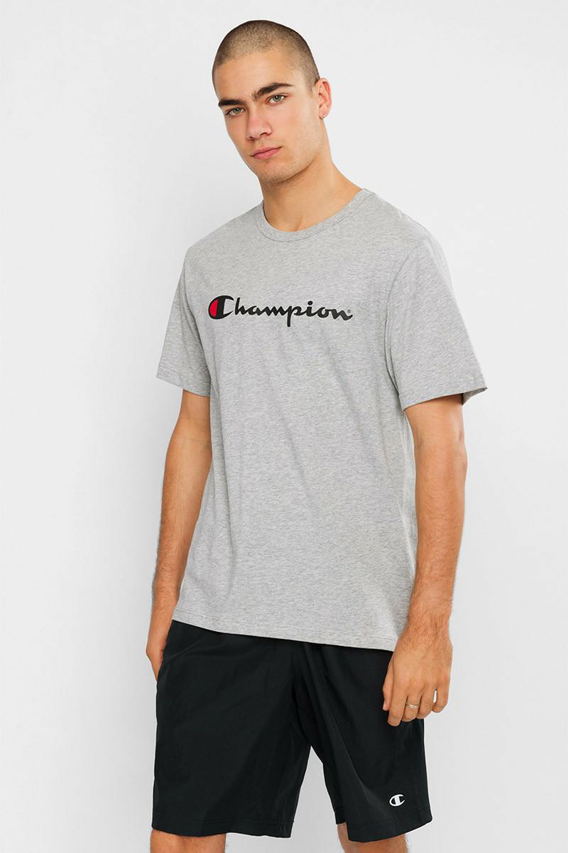 CHMPD SCRPT S/S TEE OXFORD HEATHER
